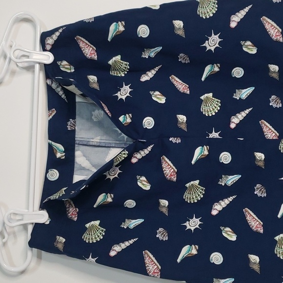 TALBOTS Petites Navy Blue Skirt Women's 4P Seashells Pockets Coastal Preppy - Picture 5 of 11
